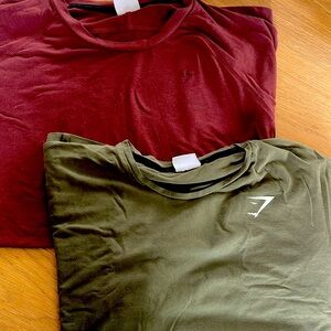 Gymshark Athletic Shirts / Burgundy (XL) and Army Green (L)